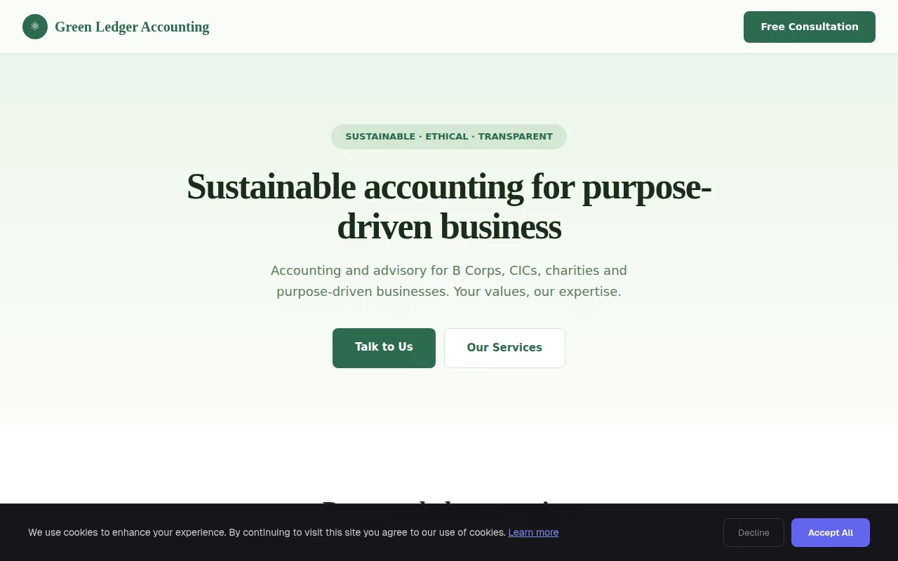 Green Ledger theme preview