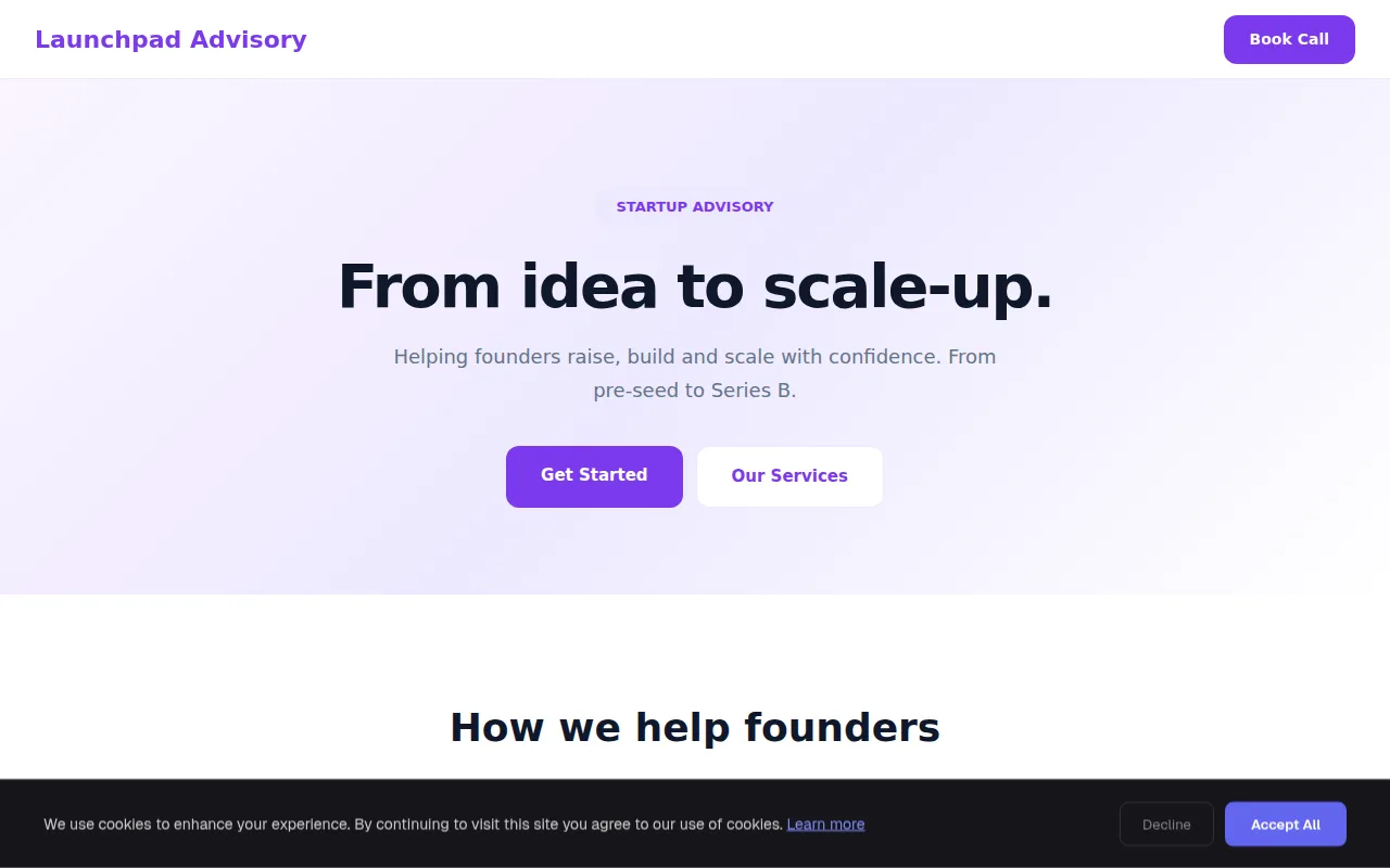 Startup Advisor theme preview
