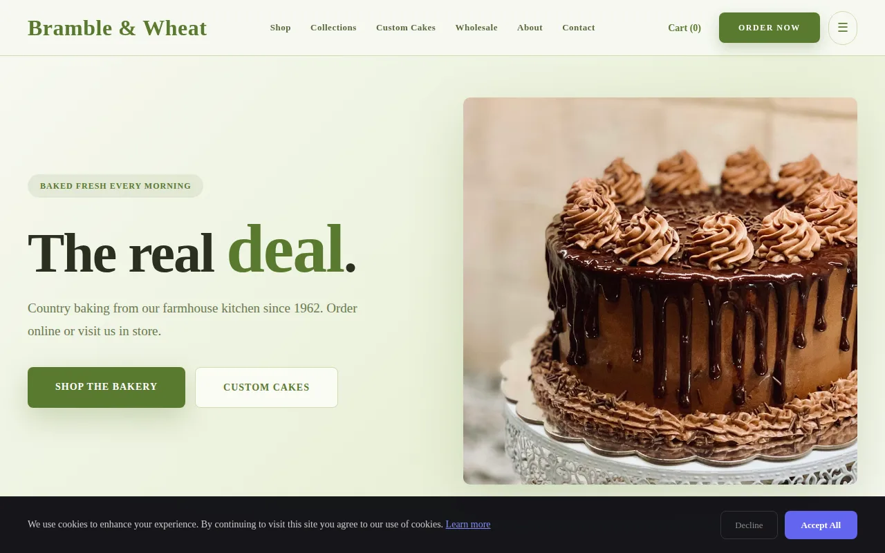 Farmhouse Bakery theme preview