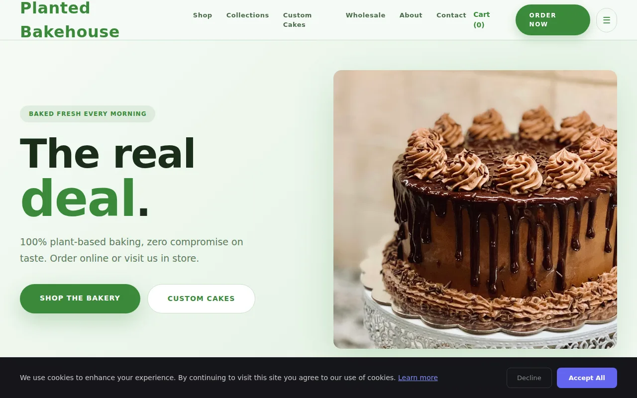 Vegan Bakery theme preview