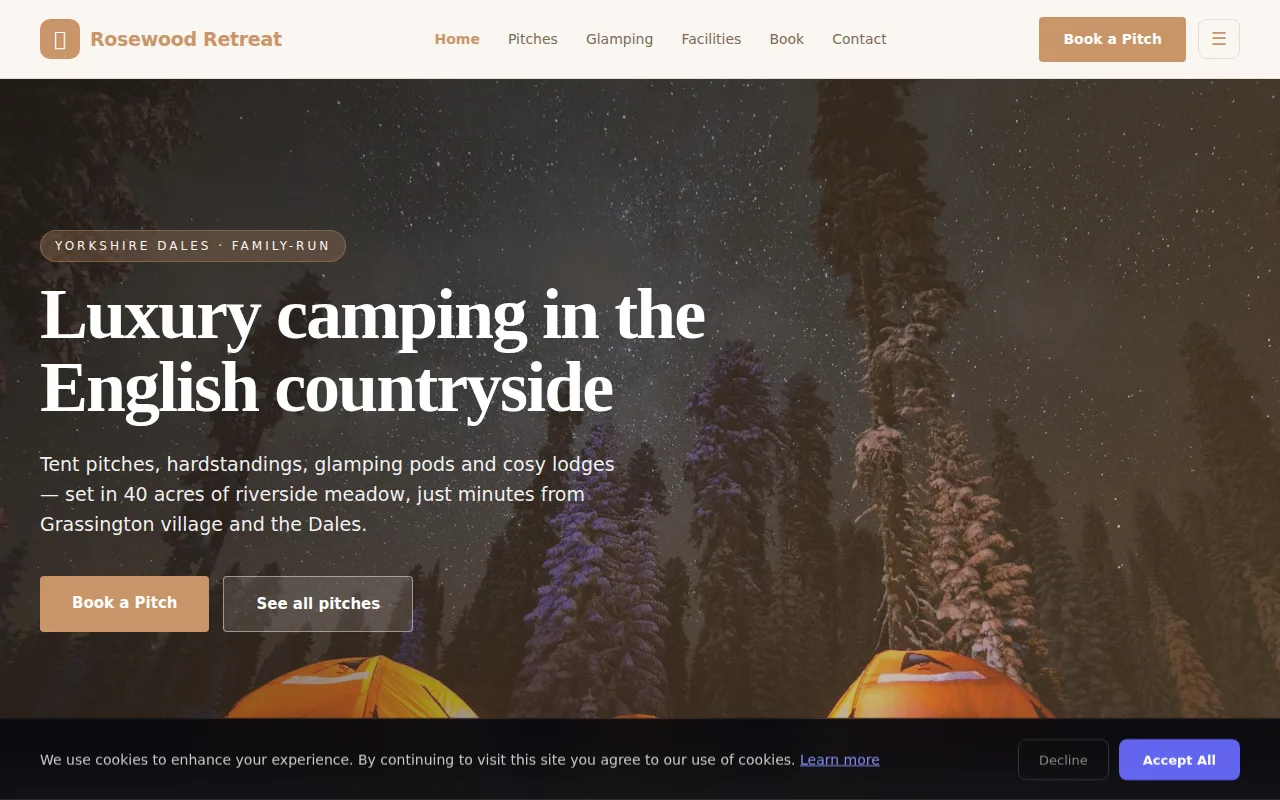 Glamping theme preview
