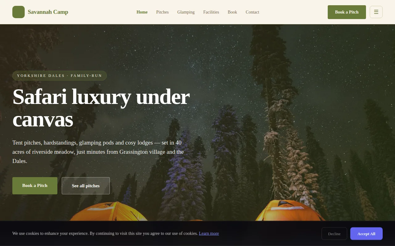 Safari Tent theme preview