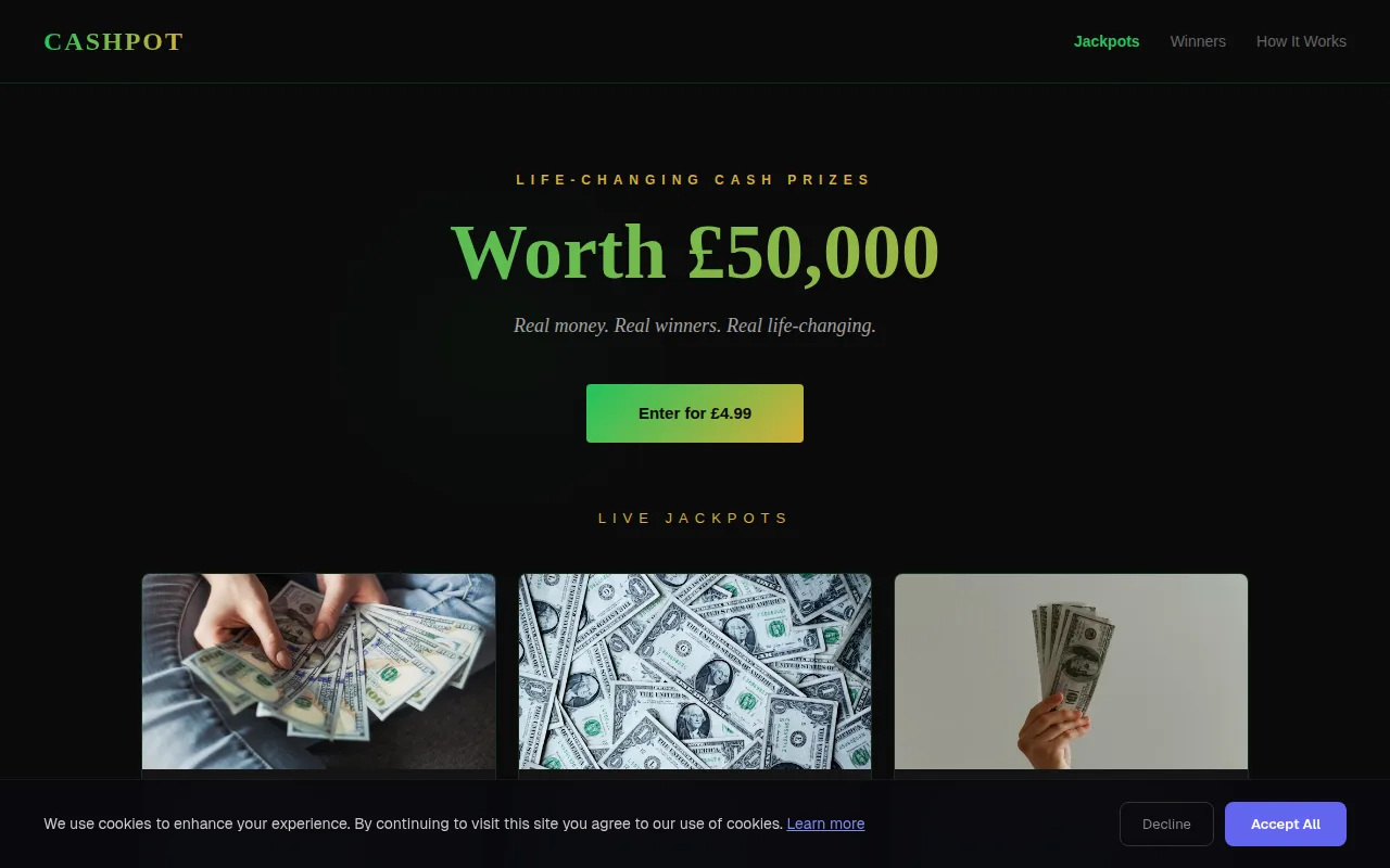 Cash Prize theme preview