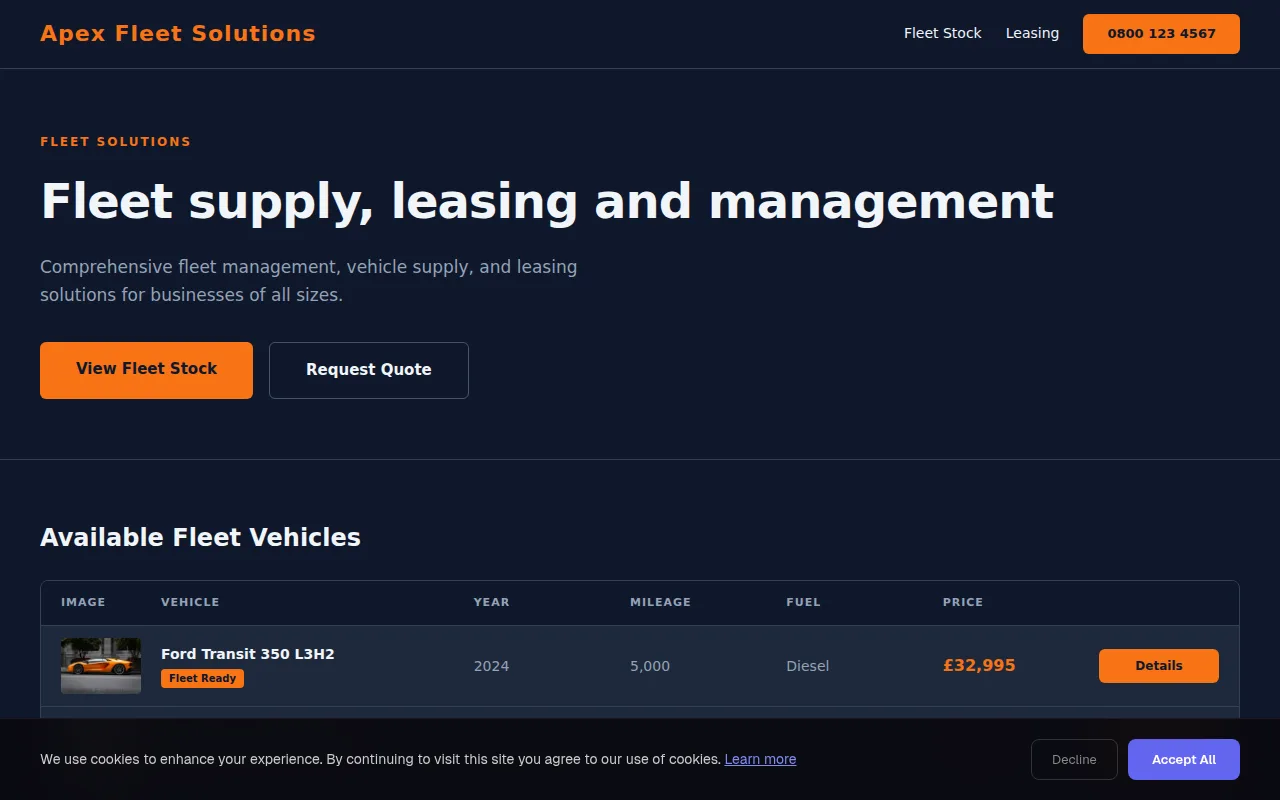 Commercial Fleet theme preview