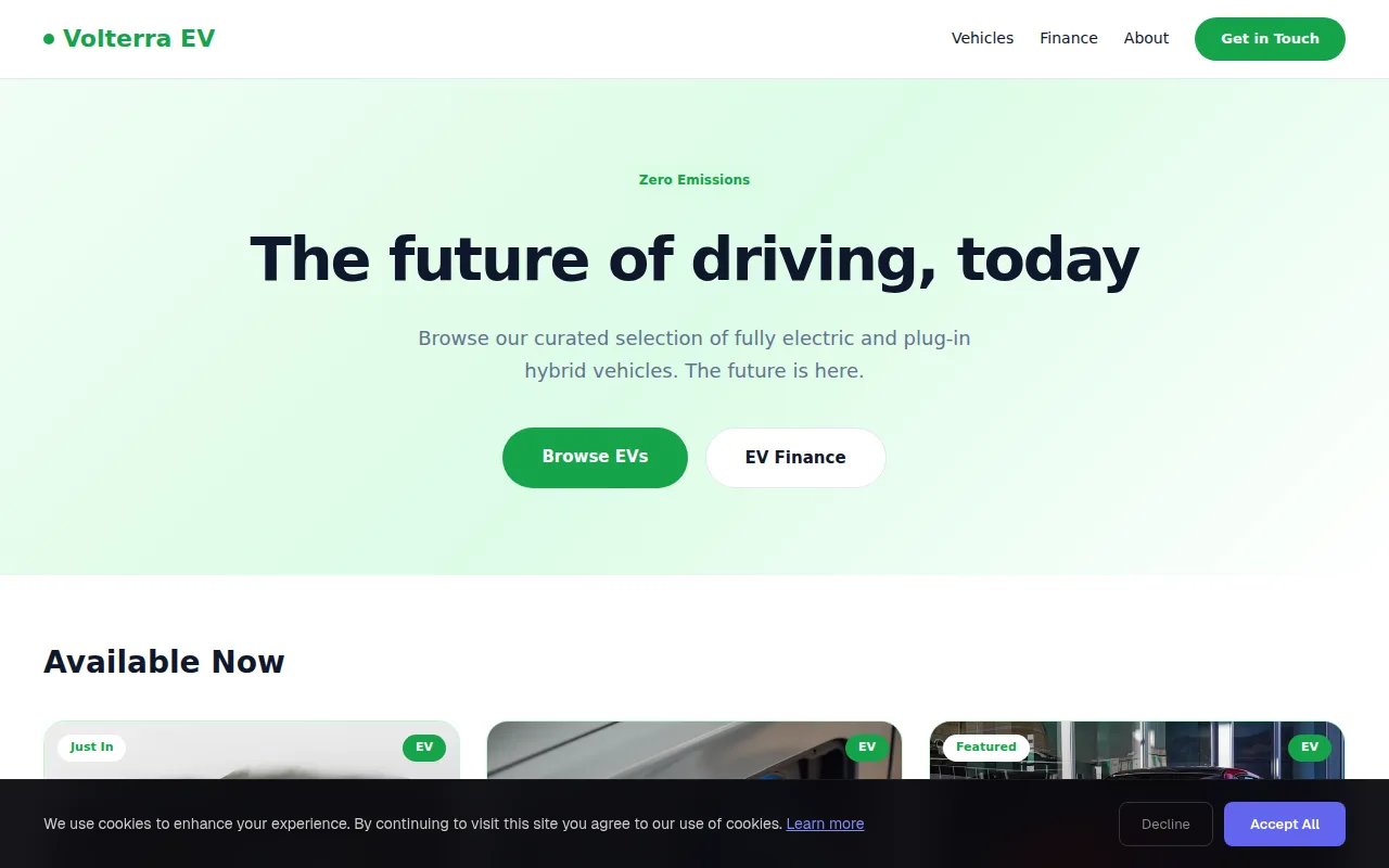 EV Showroom theme preview