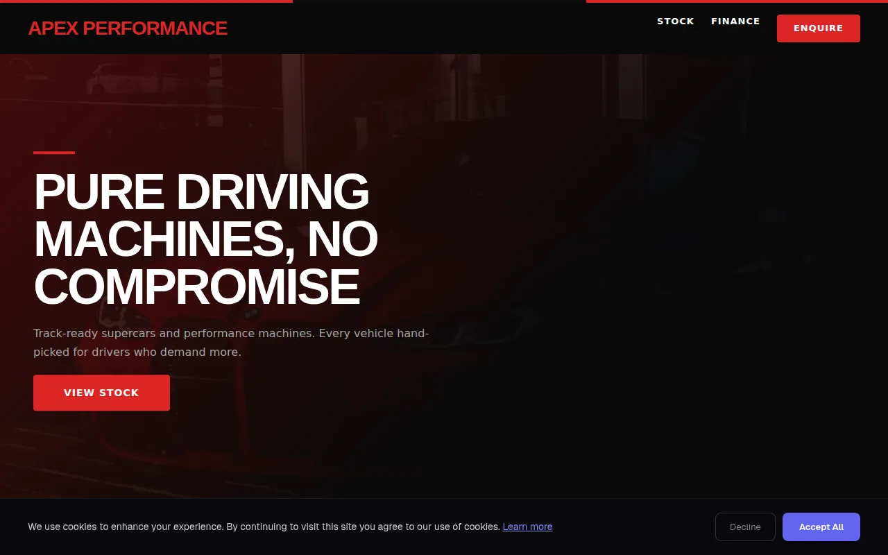 Performance Cars theme preview