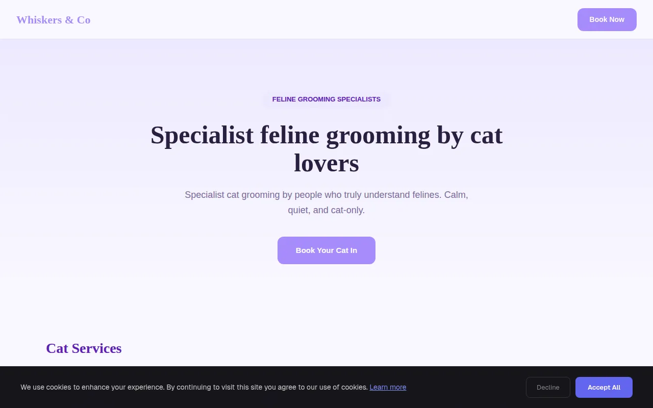 Cat Groomer theme preview