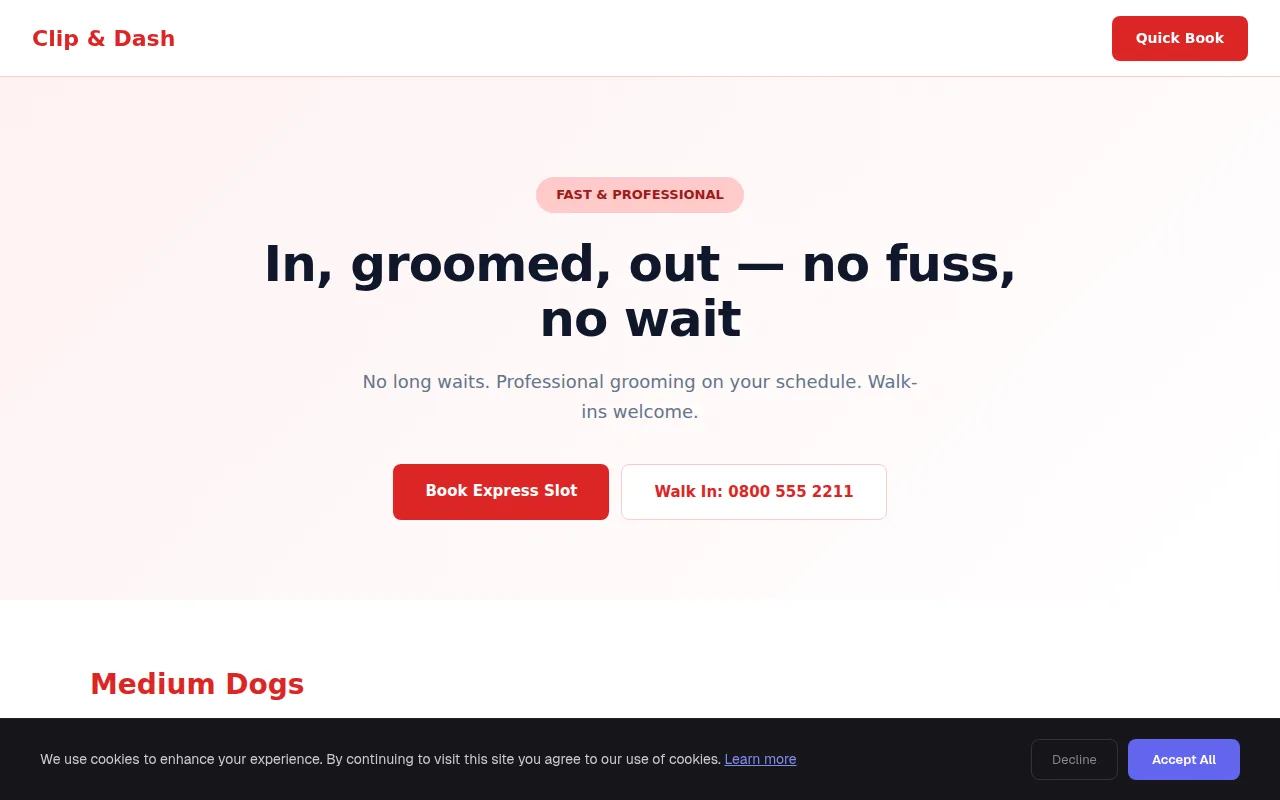 Express Groom theme preview