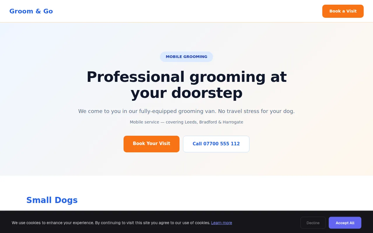 Mobile Groomer theme preview