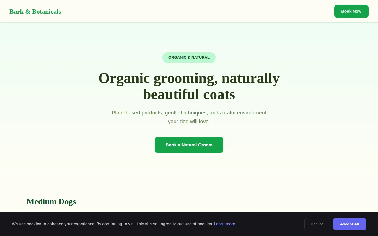 Natural Grooming theme preview