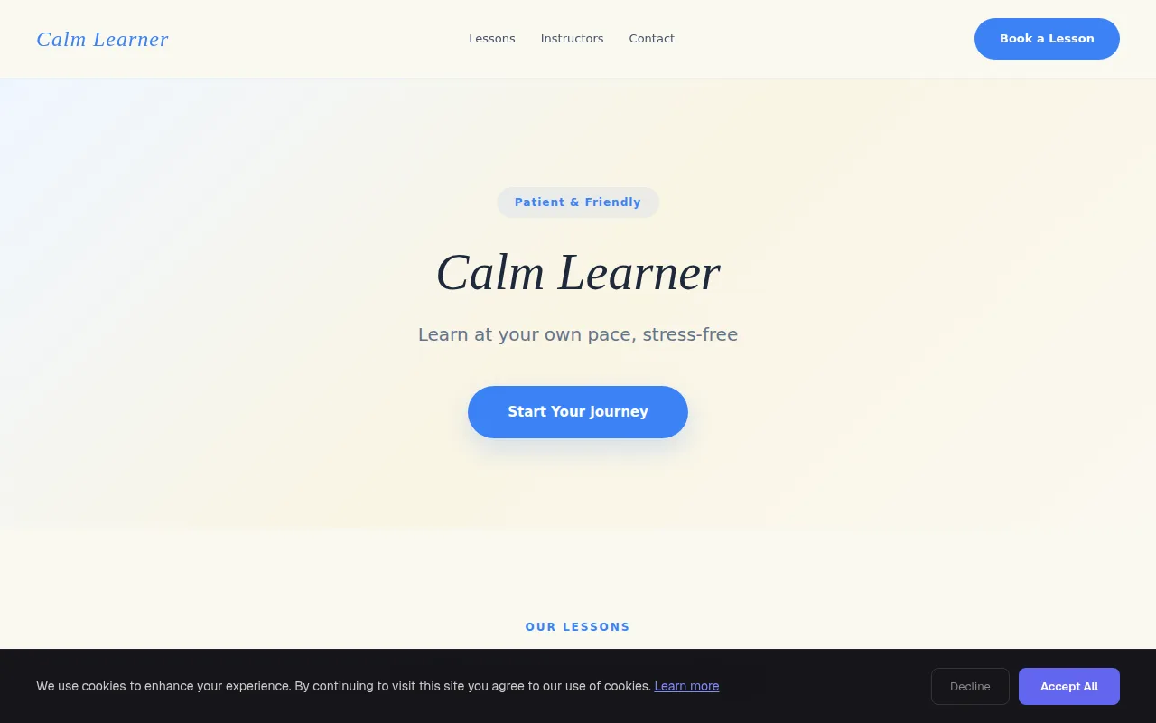 Calm Learner theme preview