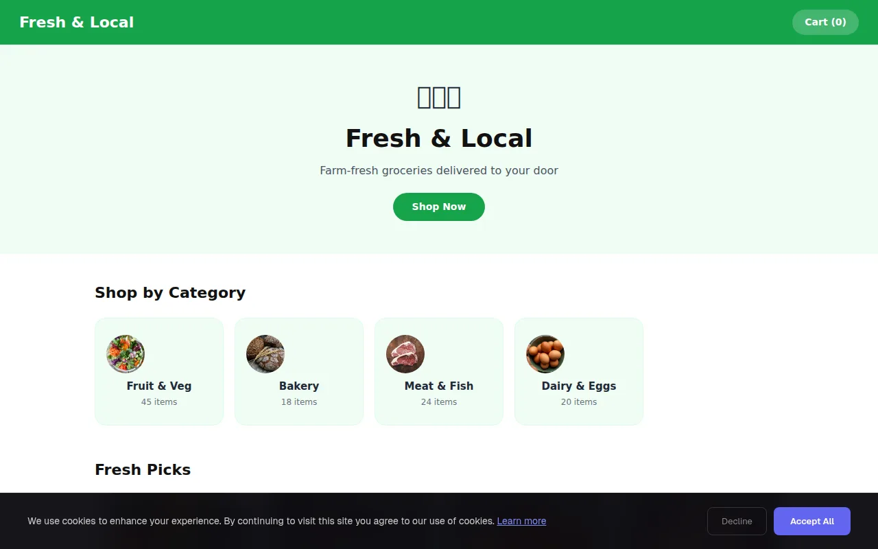 Grocery theme preview
