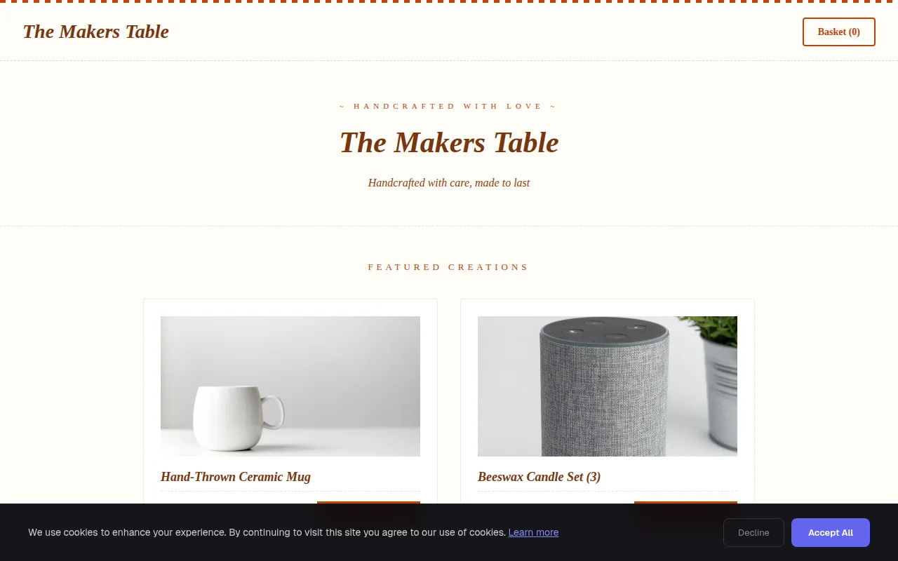 Handmade theme preview