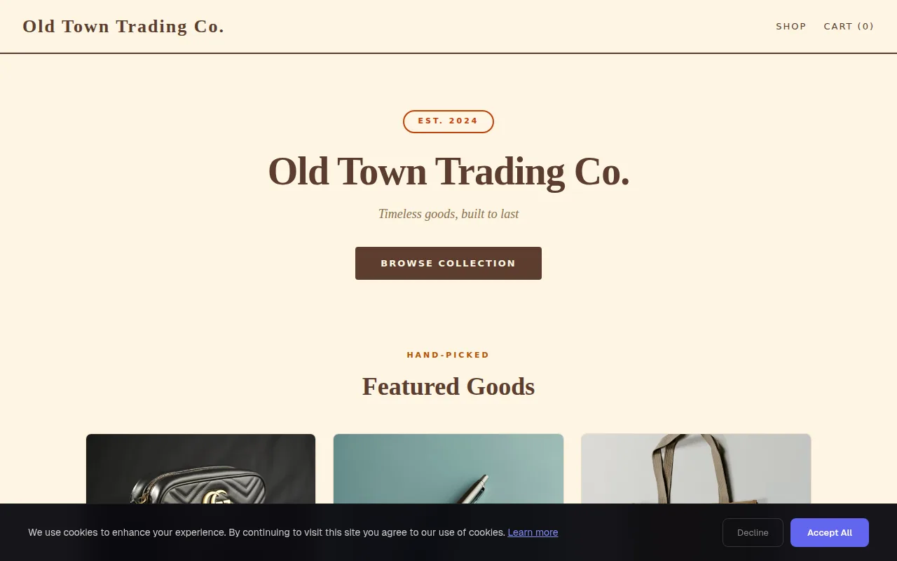 Vintage theme preview