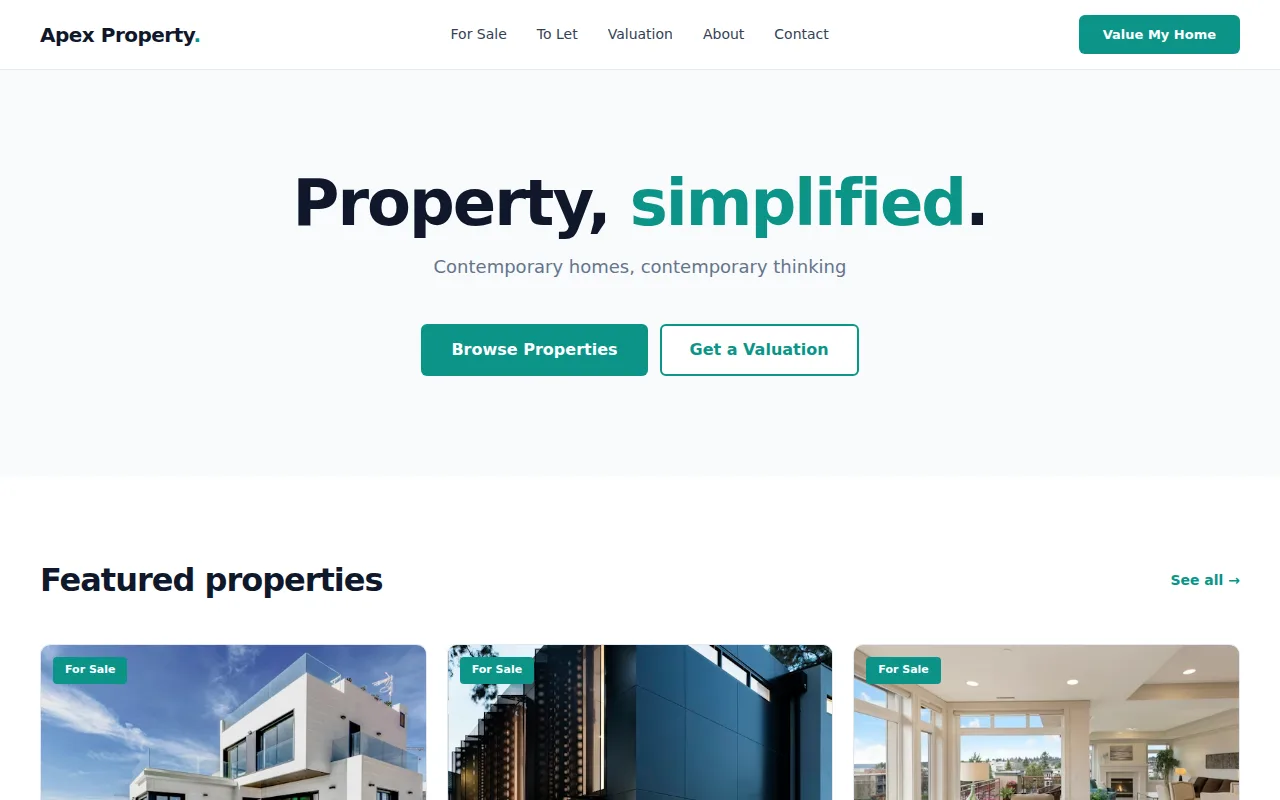 Modern Estate theme preview