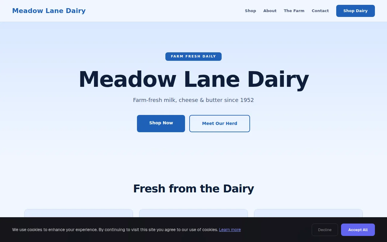 Dairy theme preview