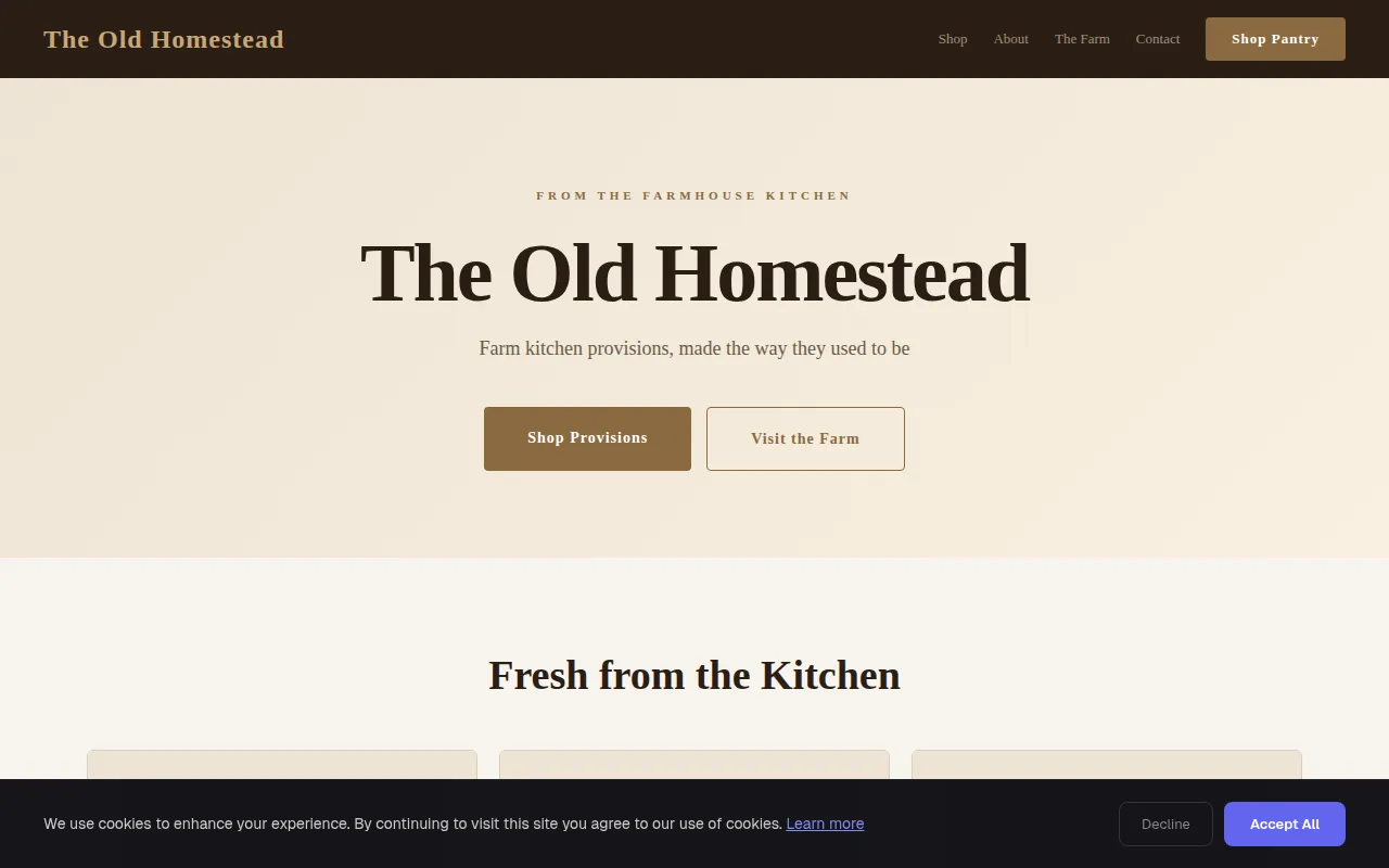 Homestead theme preview