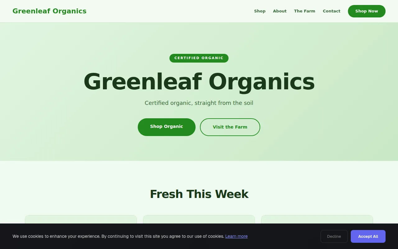 Organic Farm theme preview