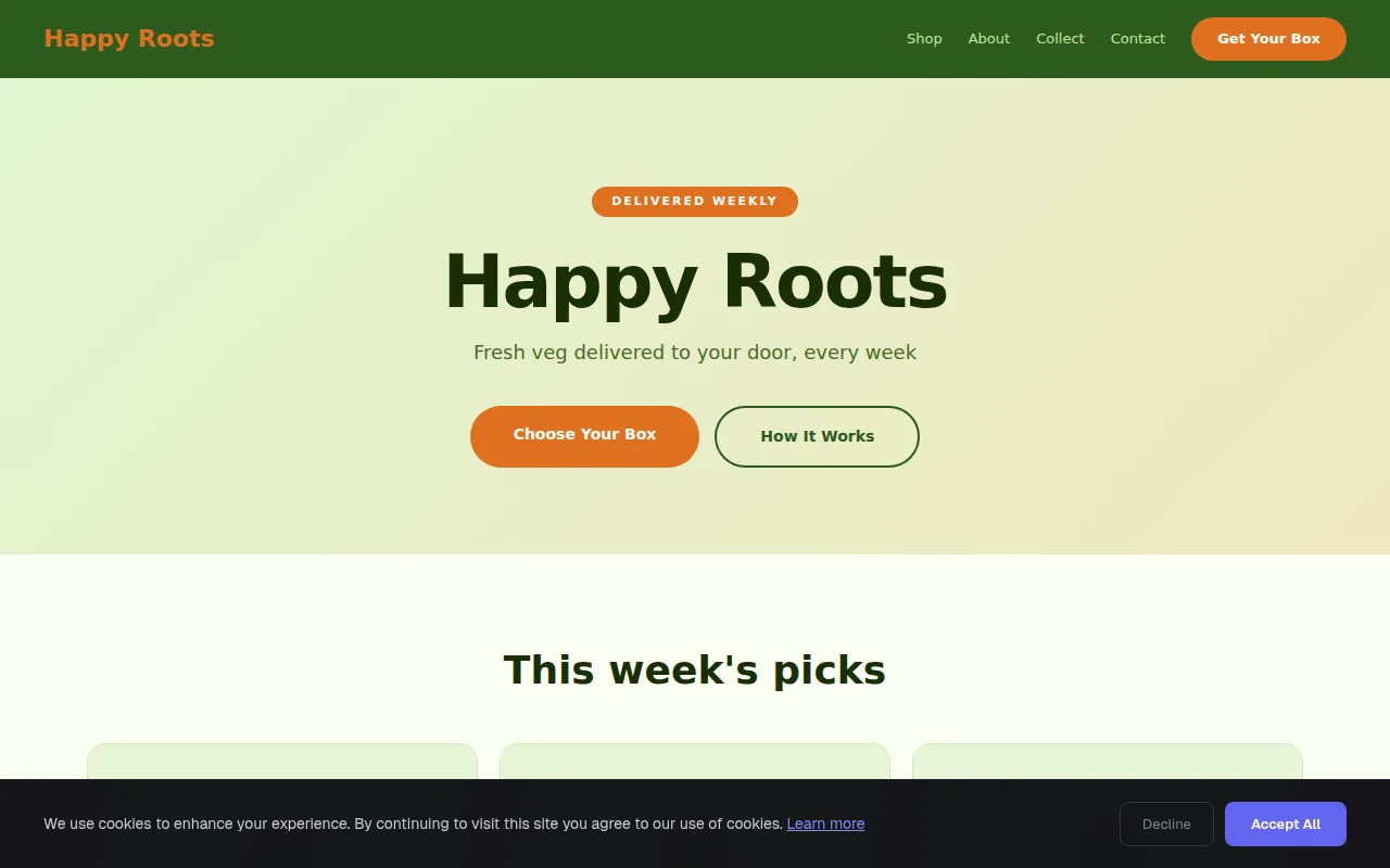 Veg Box theme preview