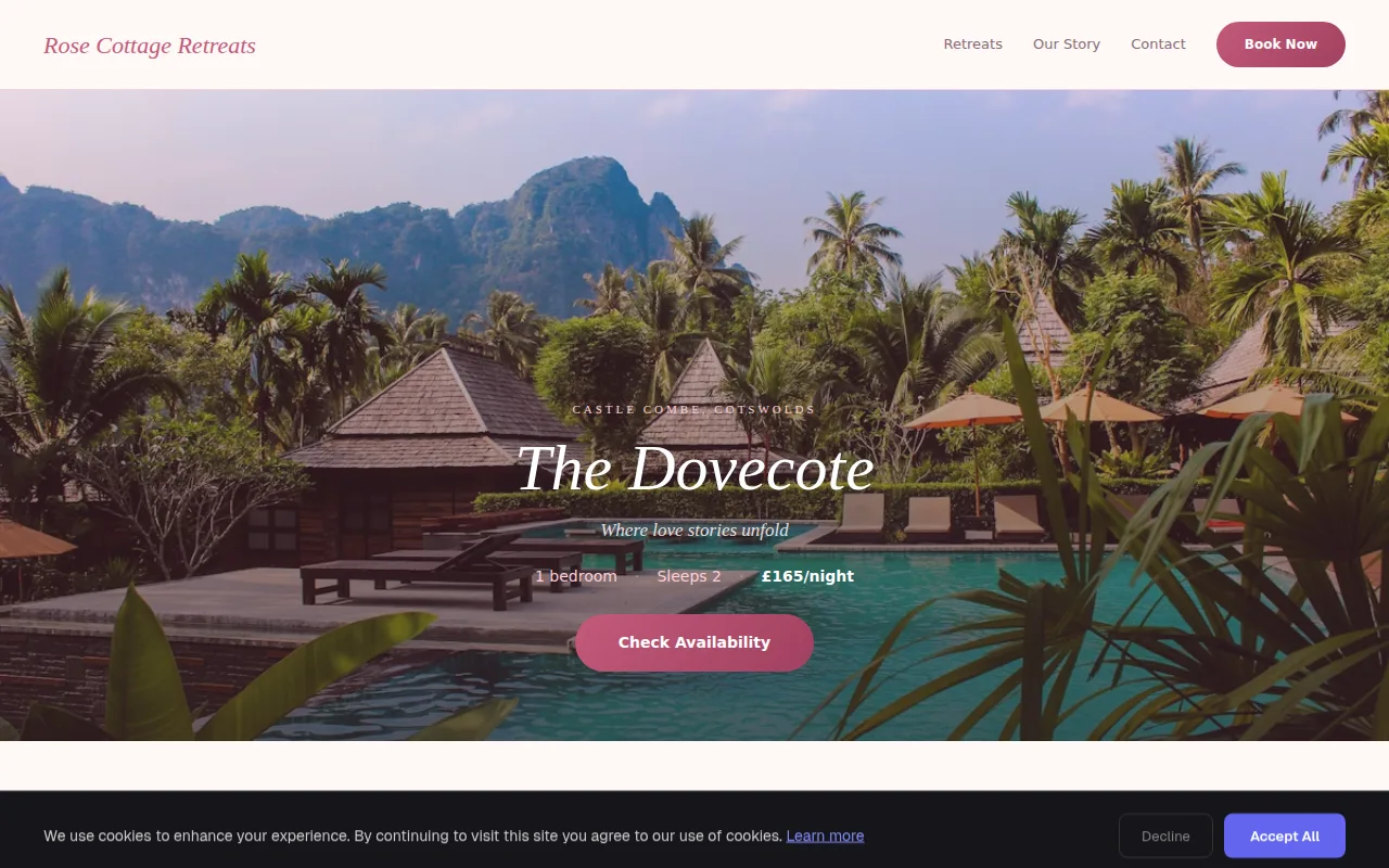 Romantic Getaway theme preview