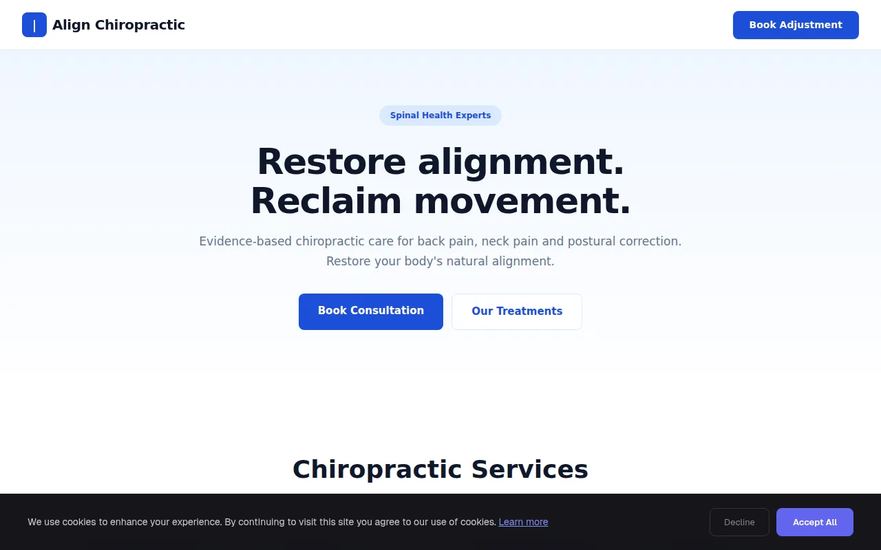 Chiropractic theme preview
