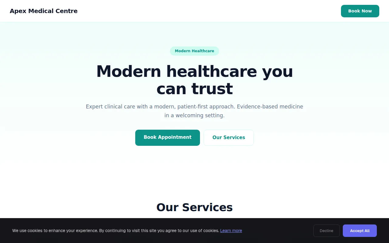 Modern Clinic theme preview