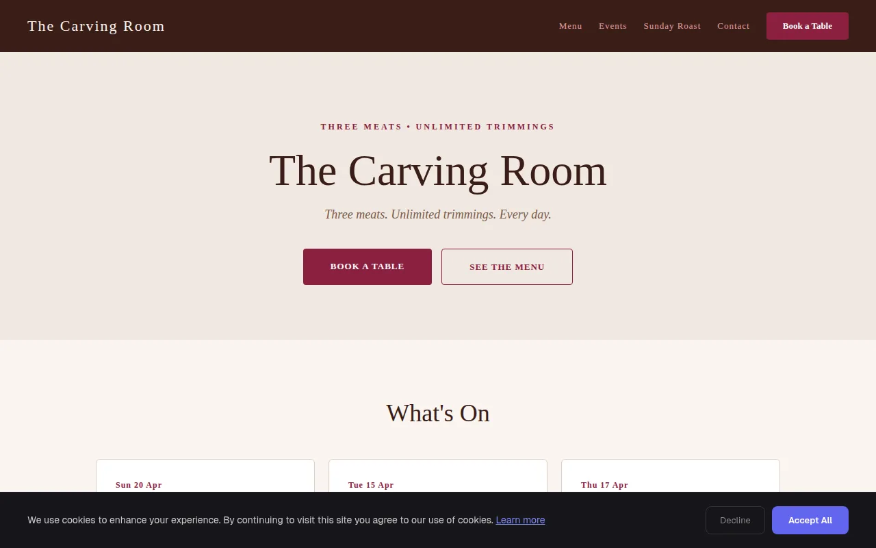 Carvery theme preview
