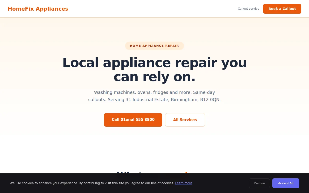 Appliance Repair theme preview