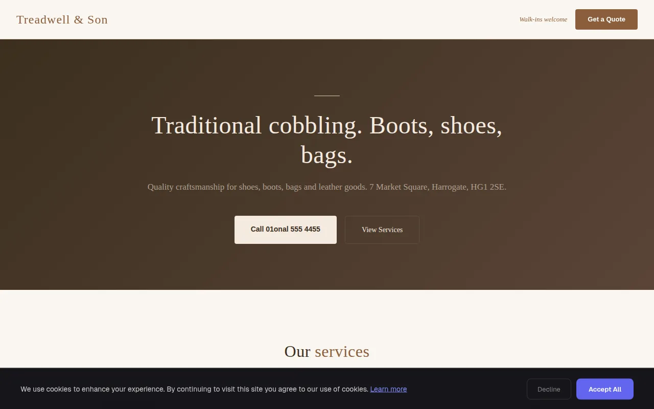 Shoe Repair theme preview