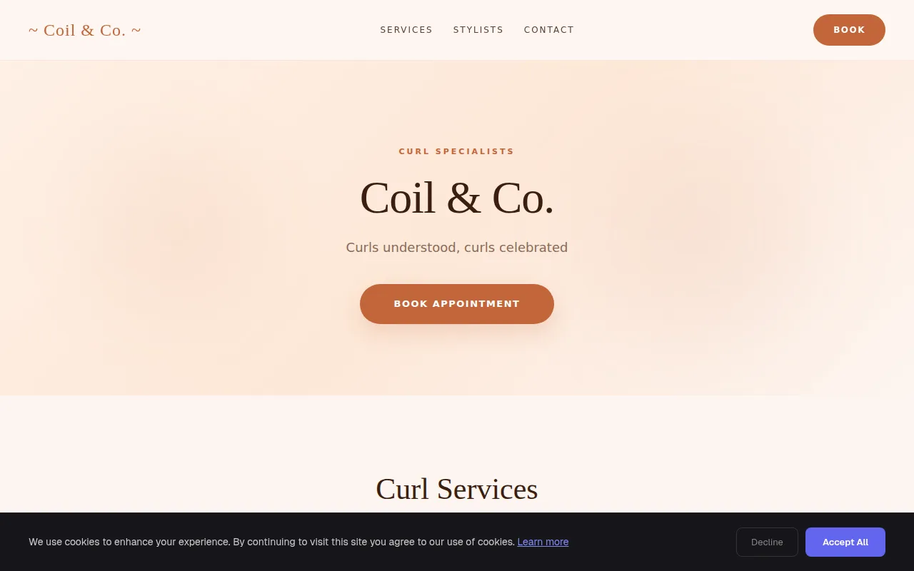 Curly Salon theme preview