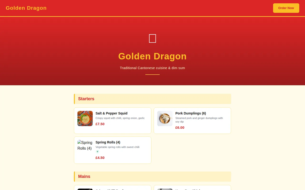 Chinese Takeaway theme preview