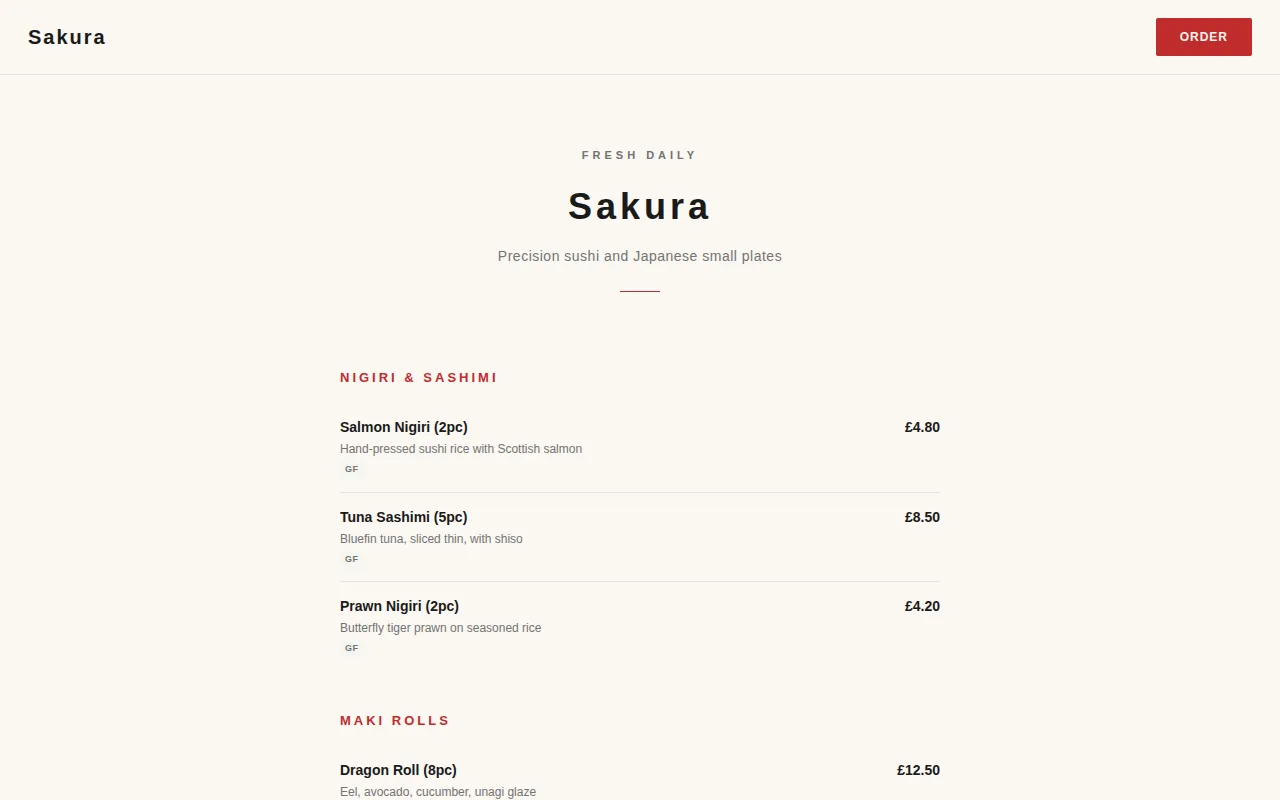 Sushi Bar theme preview