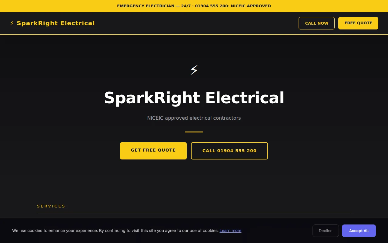 Electrician theme preview