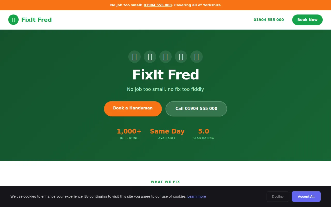 Handyman theme preview