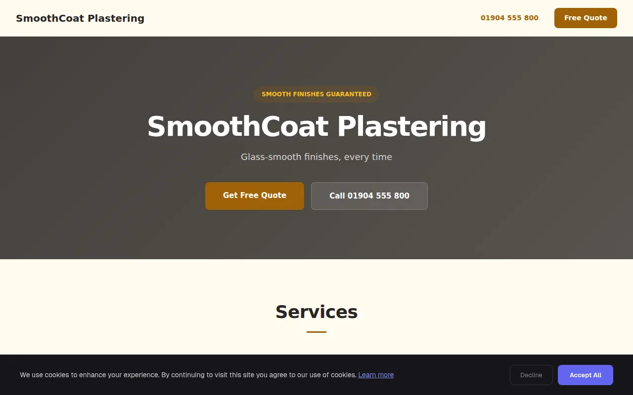Plasterer theme preview