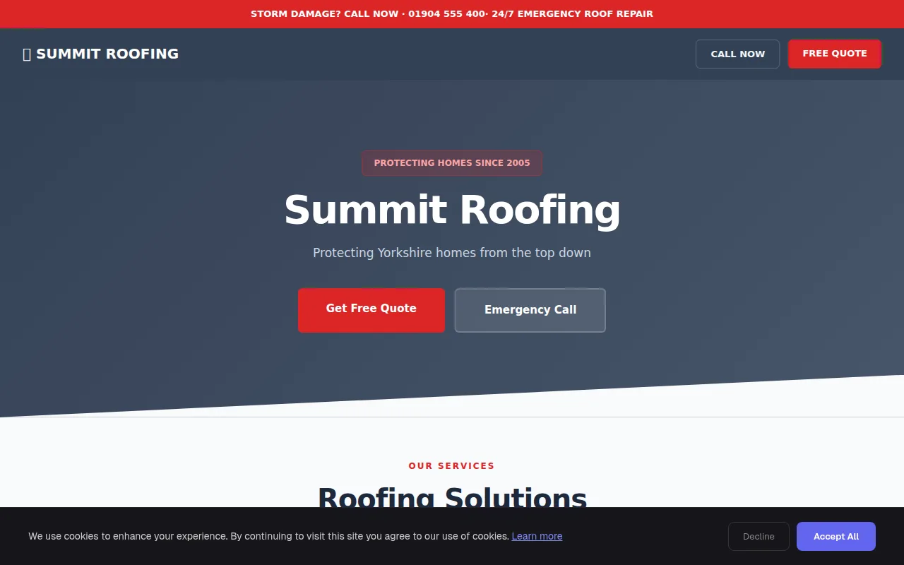 Roofer theme preview
