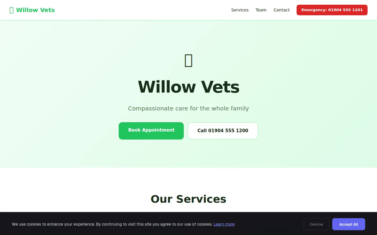 Family Vet theme preview