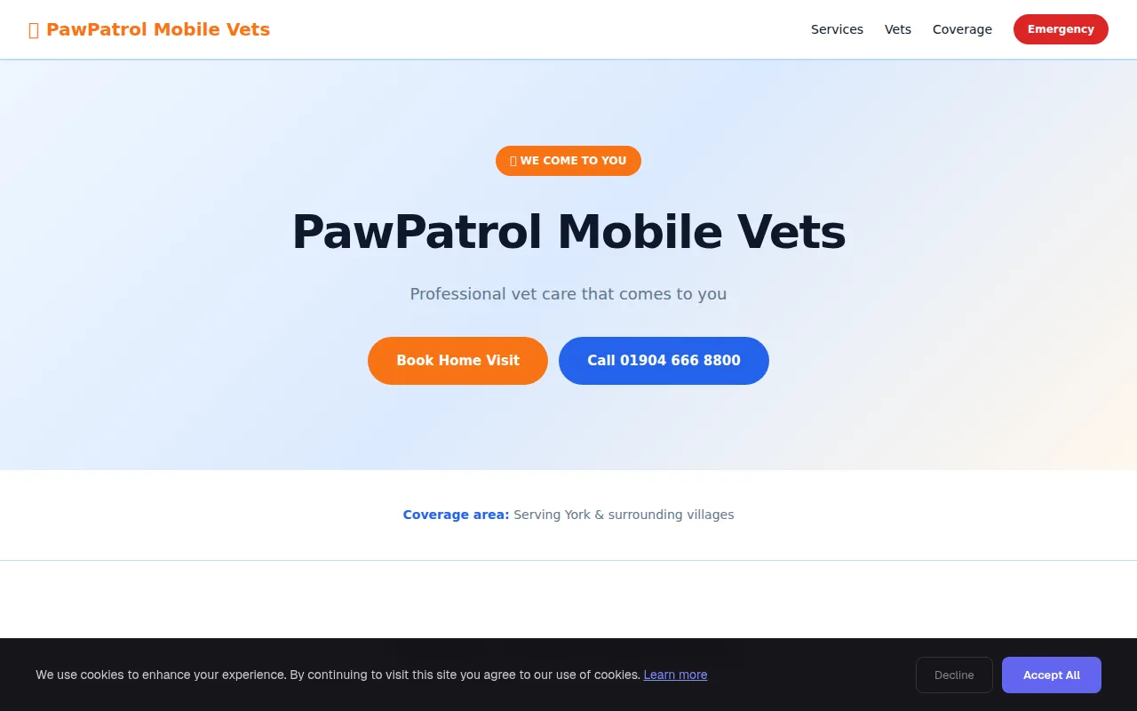 Mobile Vet theme preview