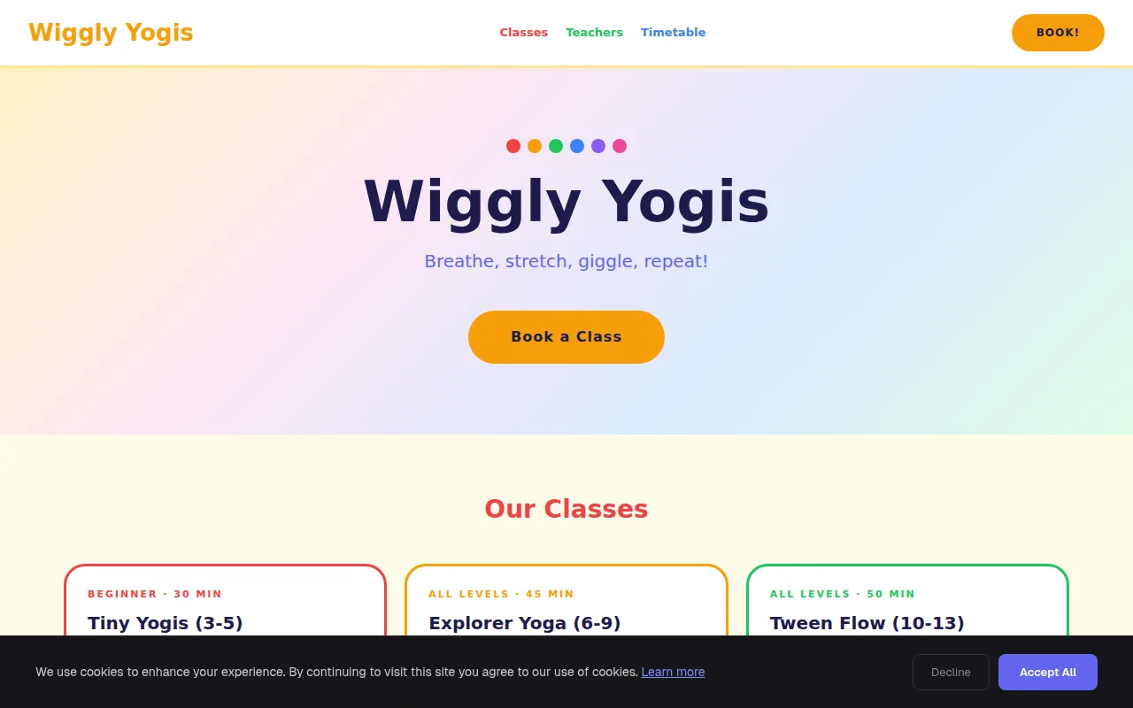 Kids Yoga theme preview
